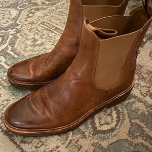Loeffler Randall Crepe Sole Brown Leather Ankle Boots